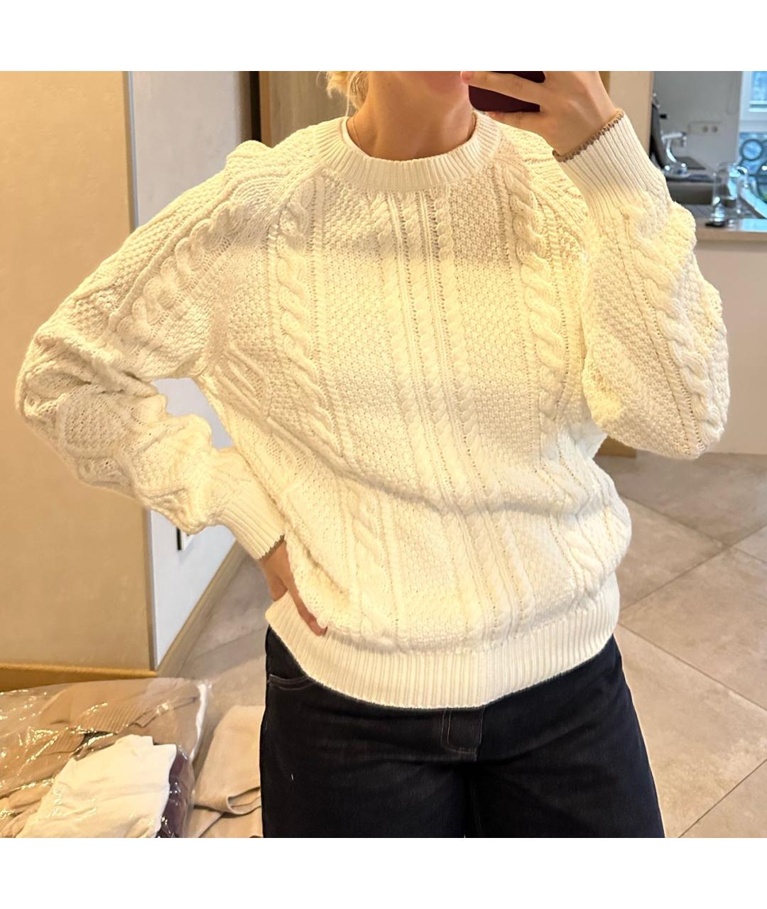 BRUNELLO CUCINELLI Бежевый хлопковый джемпер / свитер, фото 6