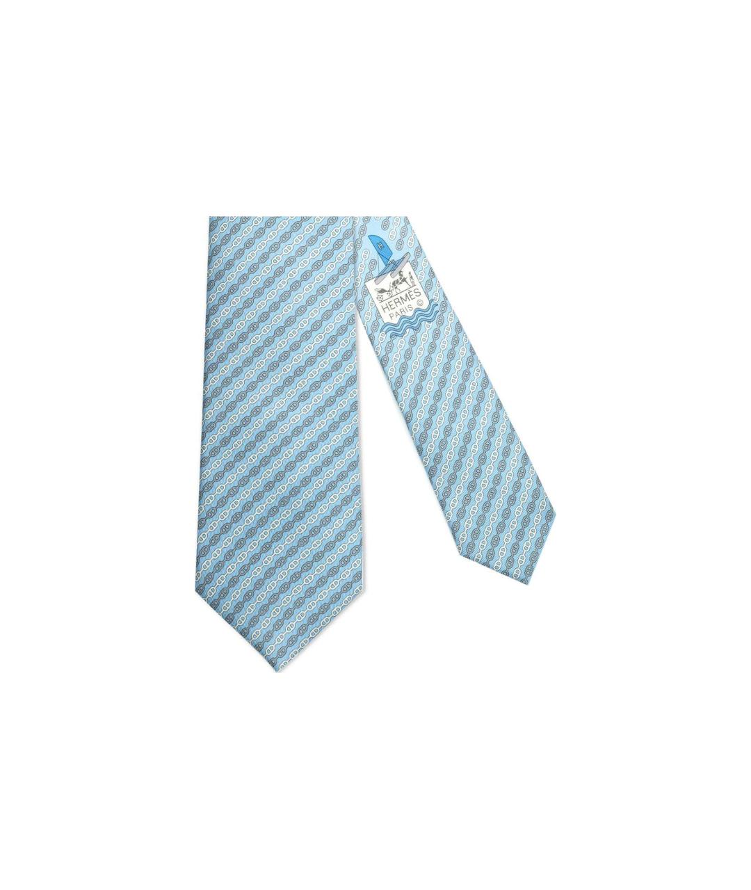 HERMES Голубой галстук, фото 3