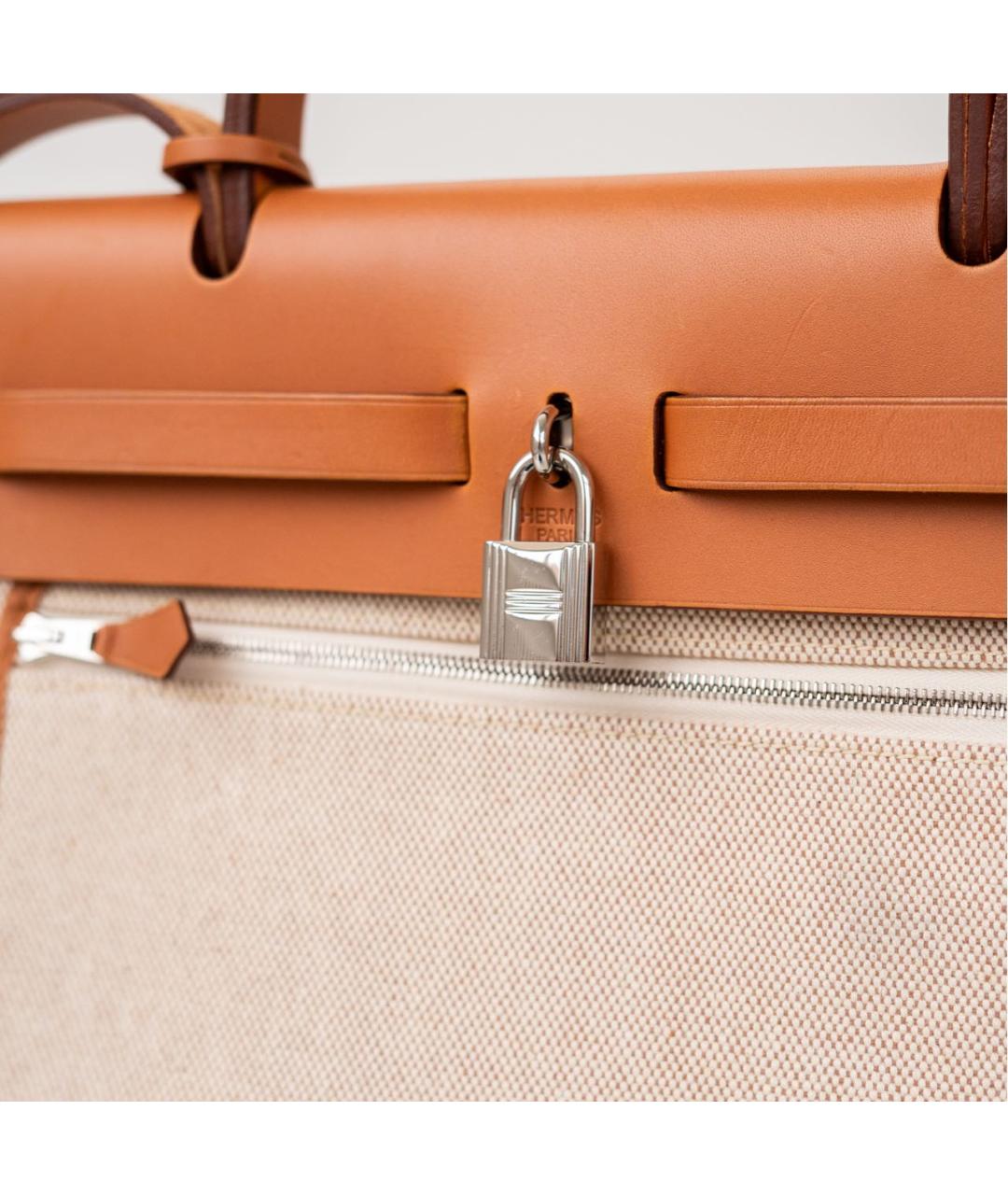 HERMES Коричневая кожаная сумка с короткими ручками, фото 5
