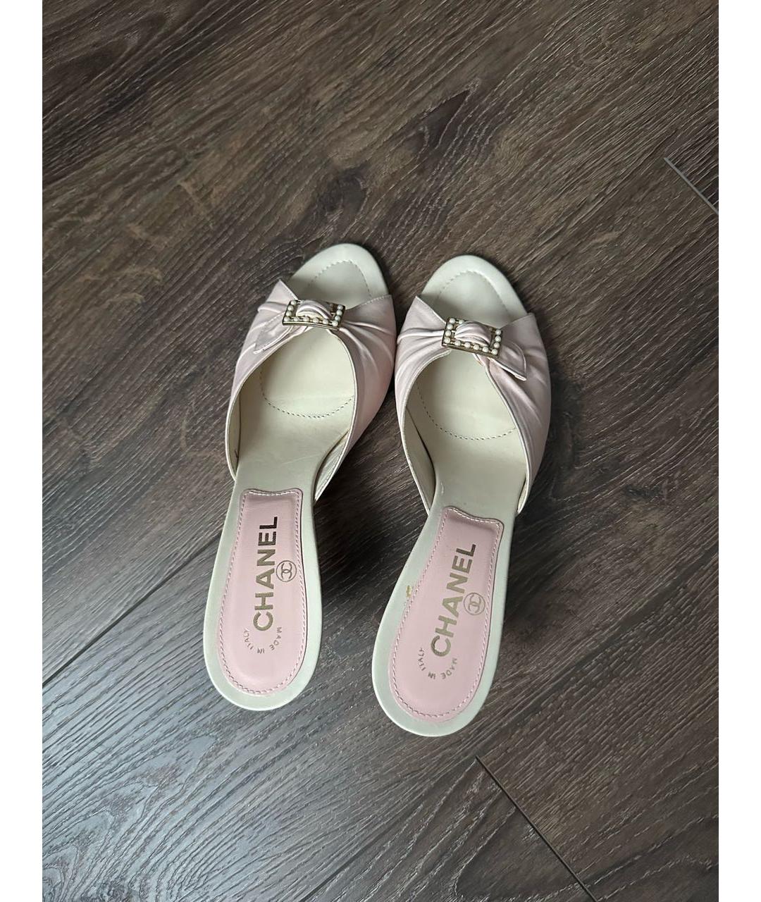 CHANEL Розовые кожаные мюли, фото 3