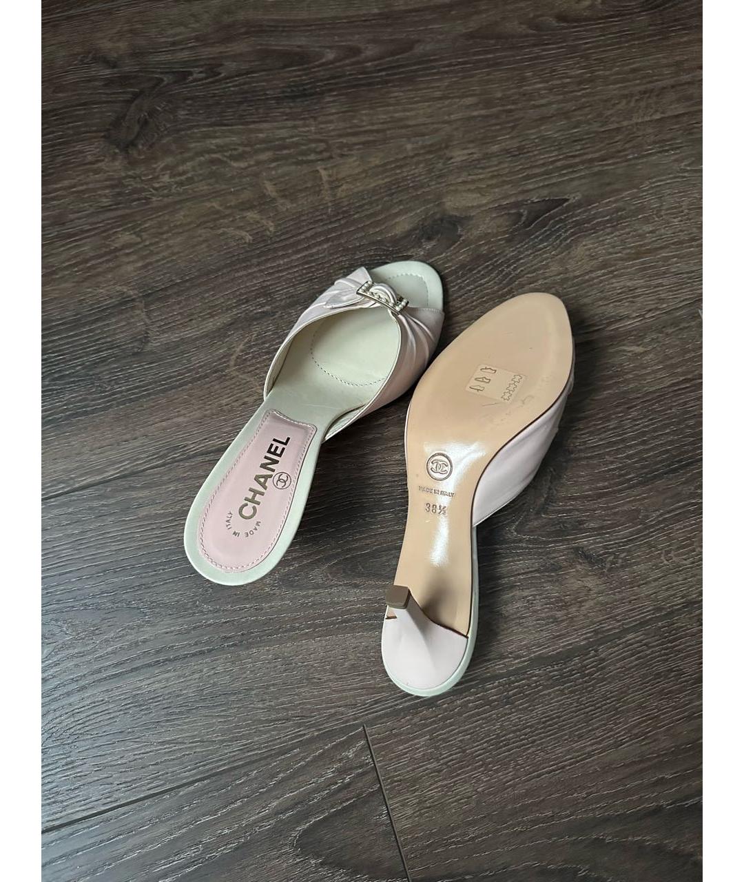 CHANEL Розовые кожаные мюли, фото 5