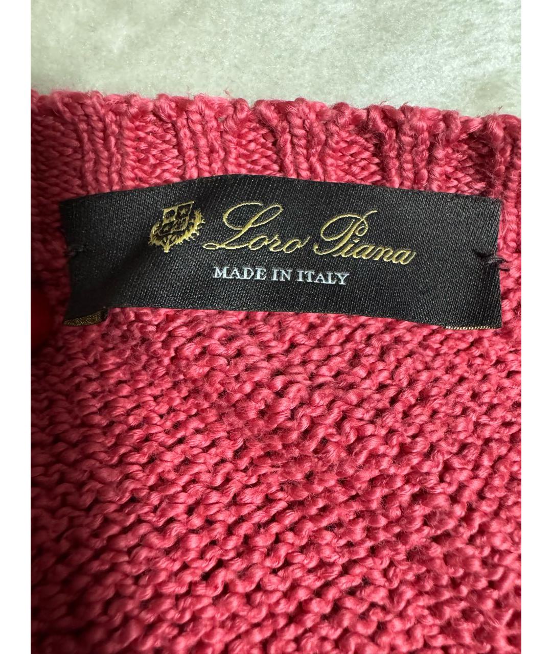 LORO PIANA Коралловый шелковый джемпер / свитер, фото 3