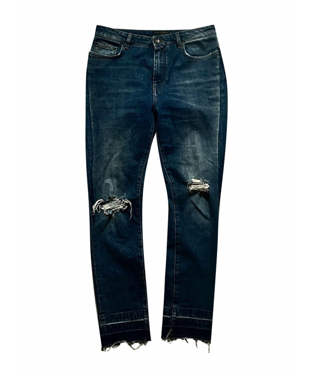 DOLCE&GABBANA Синие хлопко-эластановые джинсы слим, фото 1