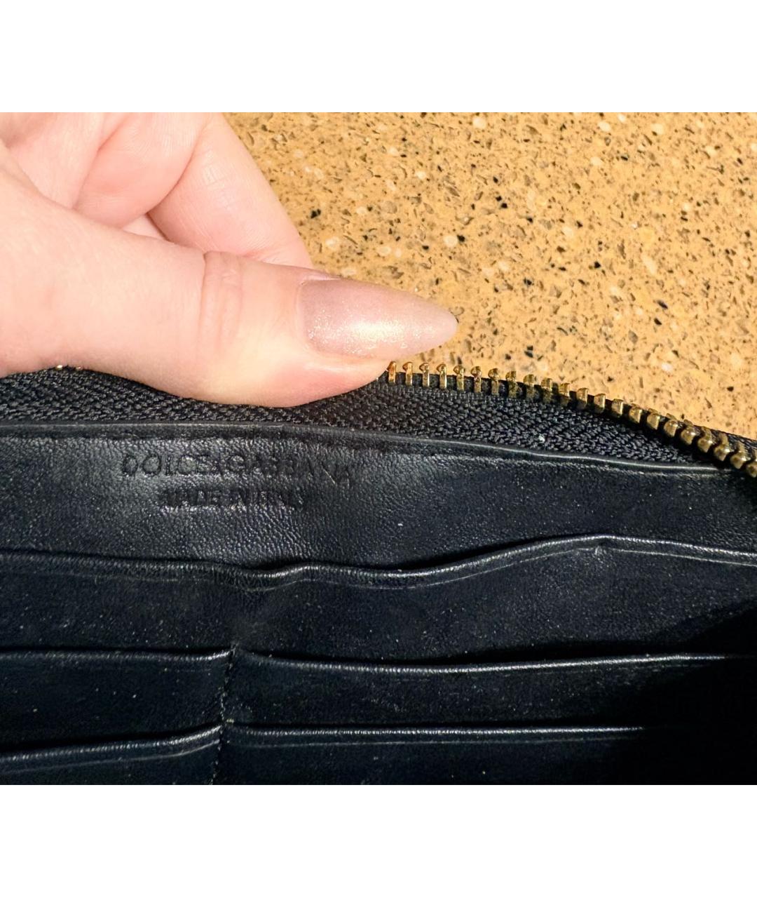 DOLCE&GABBANA Черный замшевый кошелек, фото 5