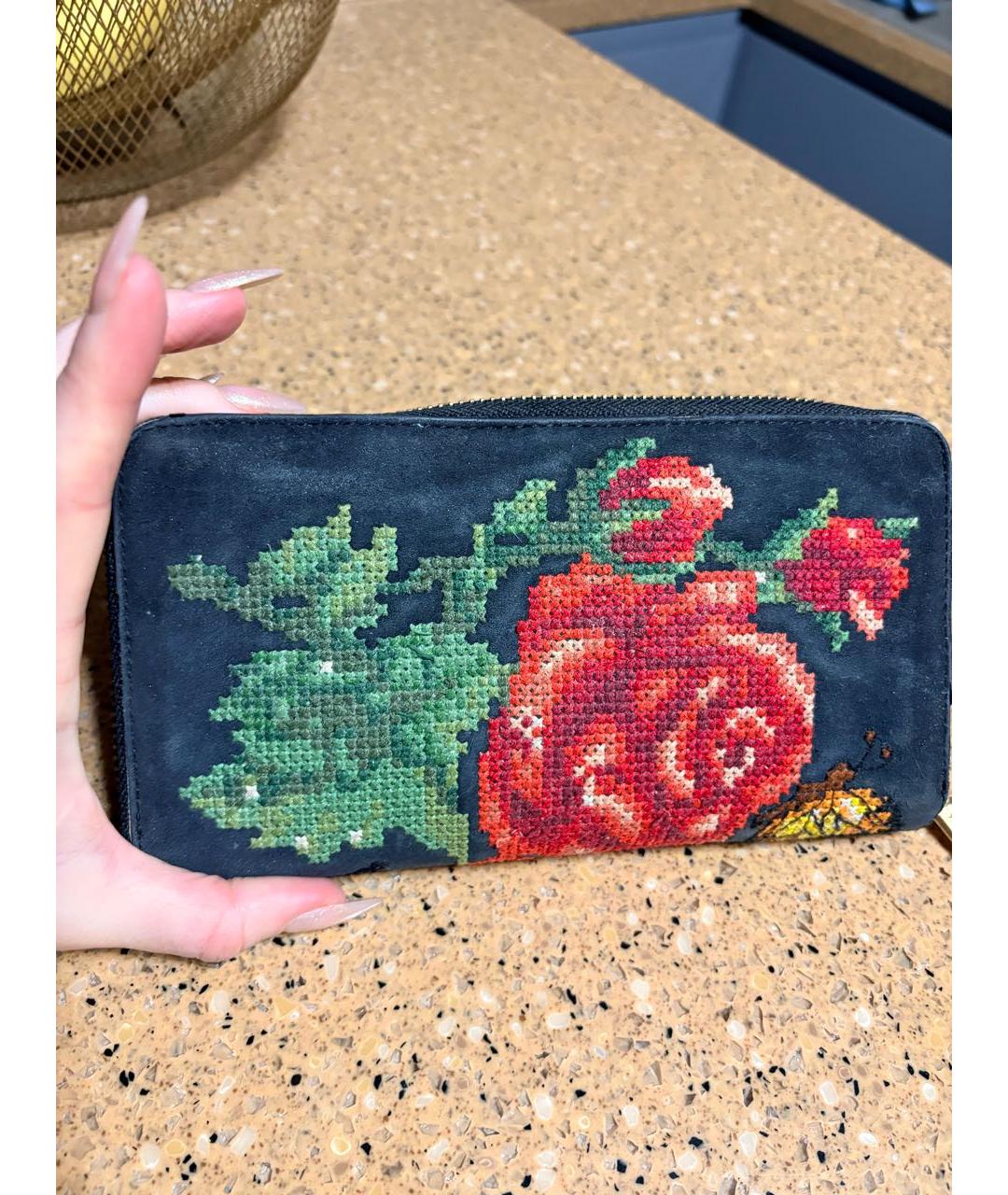 DOLCE&GABBANA Черный замшевый кошелек, фото 3