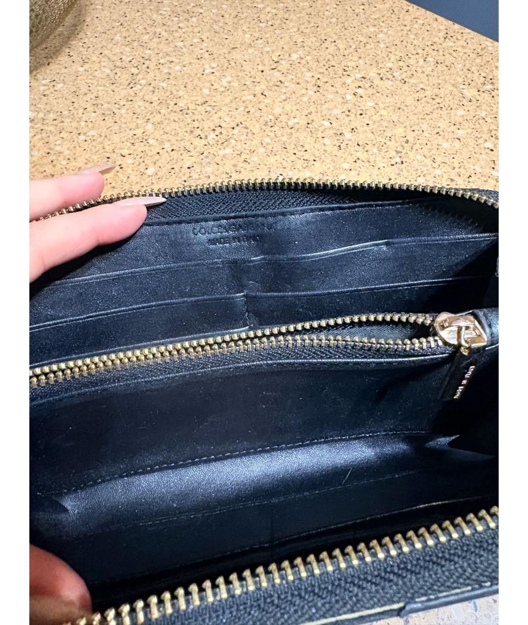 DOLCE&GABBANA Черный замшевый кошелек, фото 4