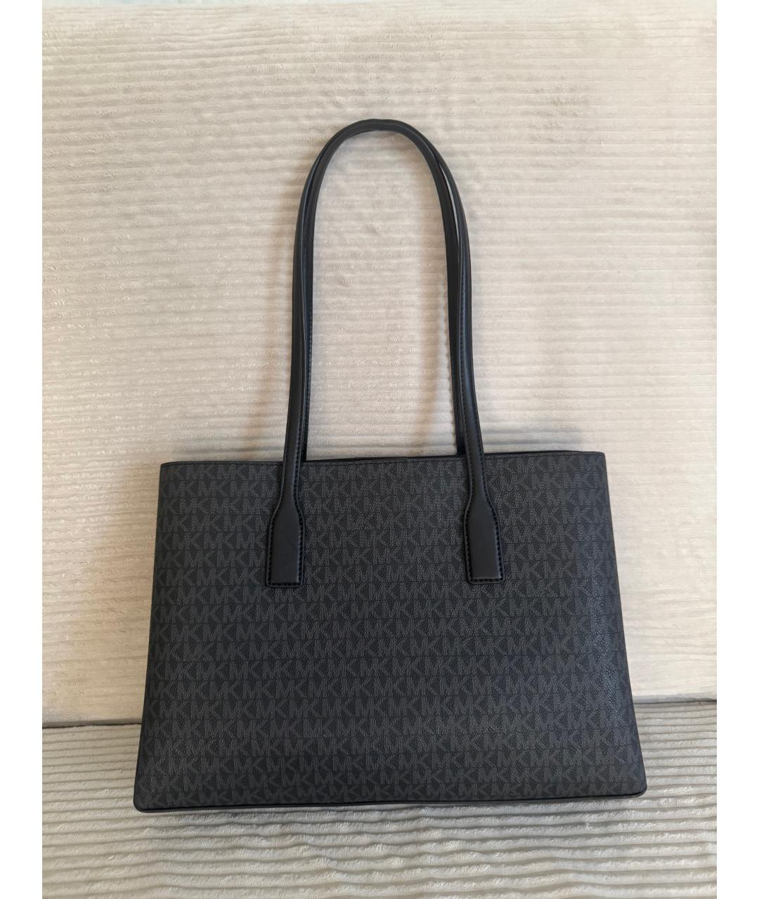 MICHAEL KORS Черная сумка с короткими ручками из искусственной кожи, фото 2