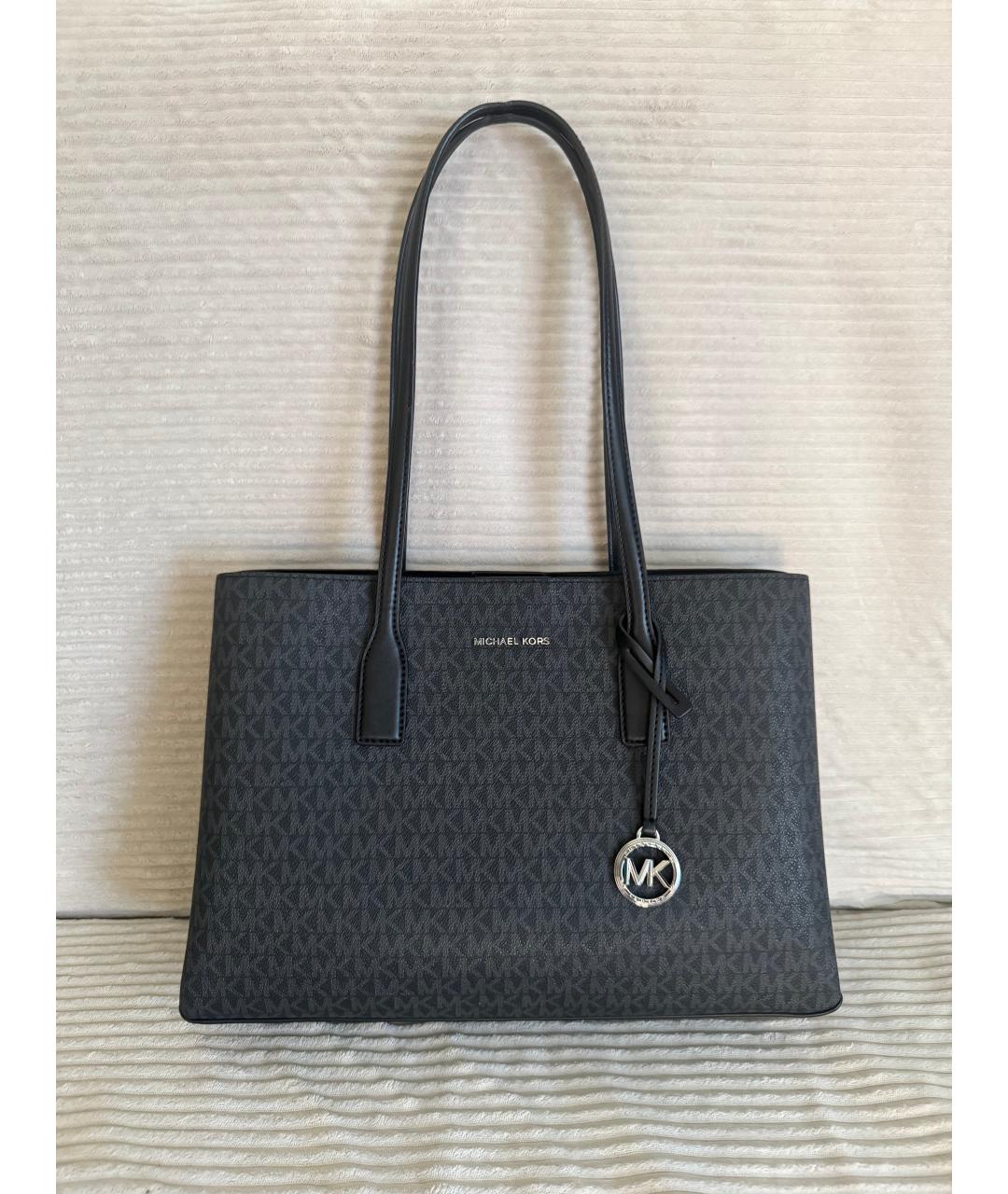 MICHAEL KORS Черная сумка с короткими ручками из искусственной кожи, фото 4