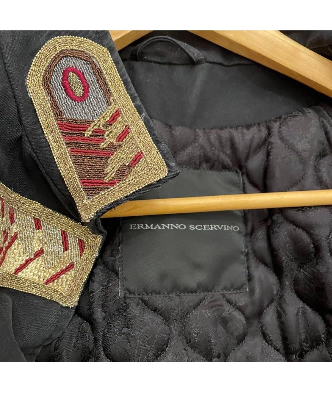 ERMANNO SCERVINO Черное хлопковое пальто, фото 3