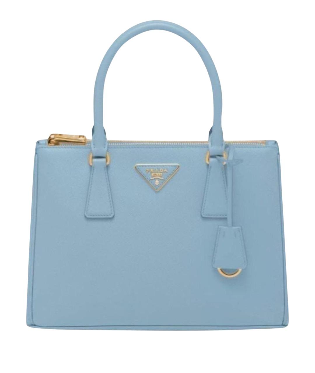 PRADA Голубая кожаная сумка с короткими ручками, фото 1