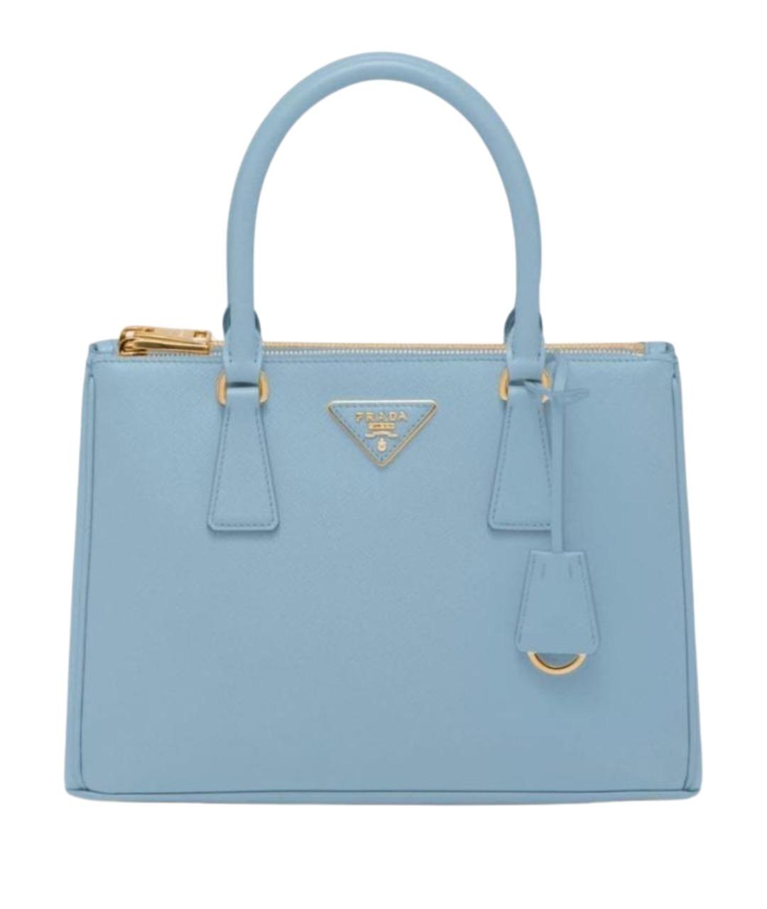 PRADA Голубая кожаная сумка с короткими ручками, фото 10