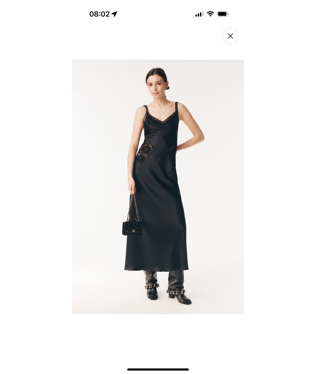 CHANEL Черное шелковое вечернее платье, фото 4