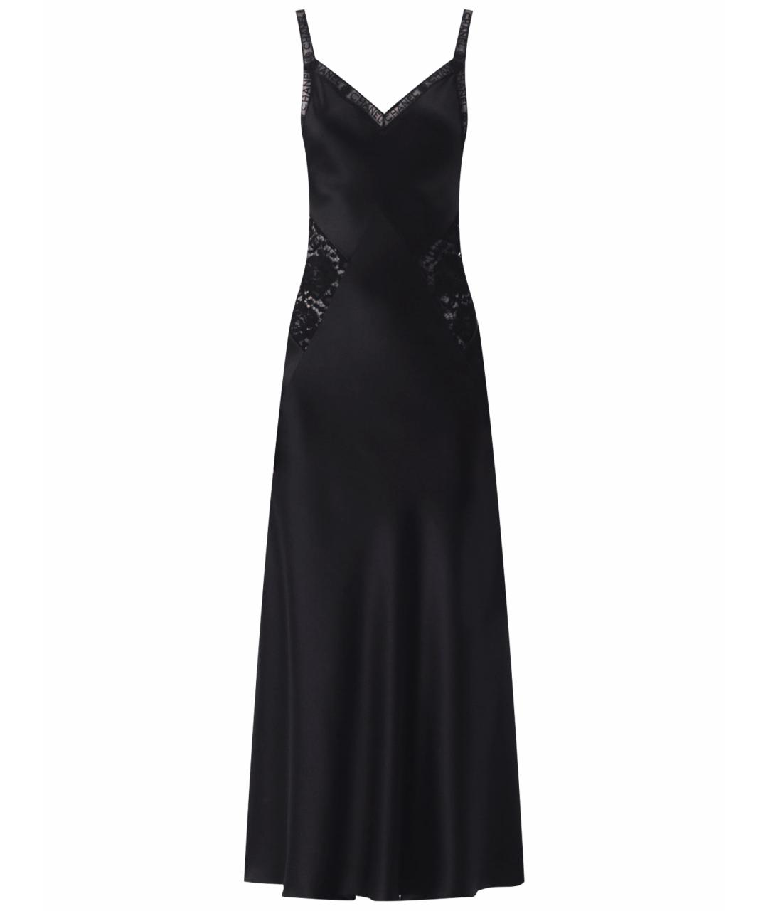 CHANEL Черное шелковое вечернее платье, фото 1