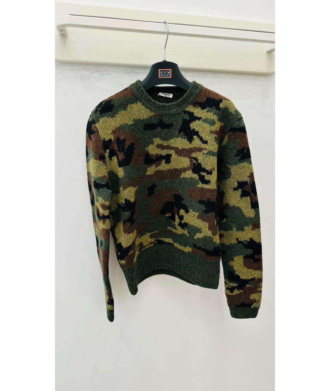 MIU MIU Хаки шерстяной джемпер / свитер, фото 4