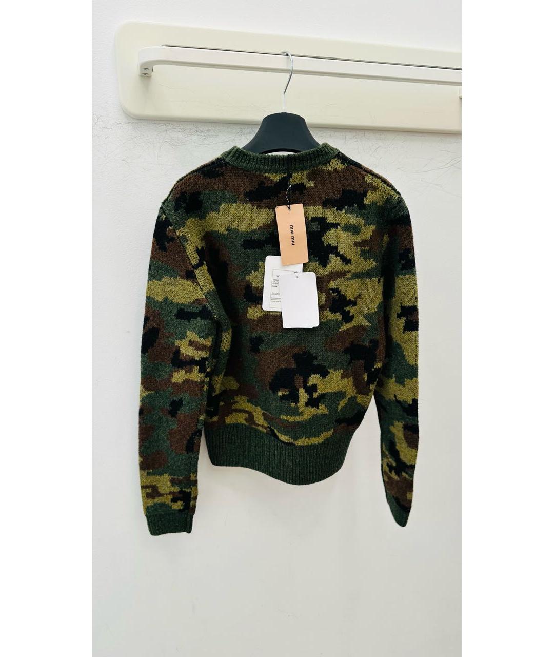 MIU MIU Хаки шерстяной джемпер / свитер, фото 2