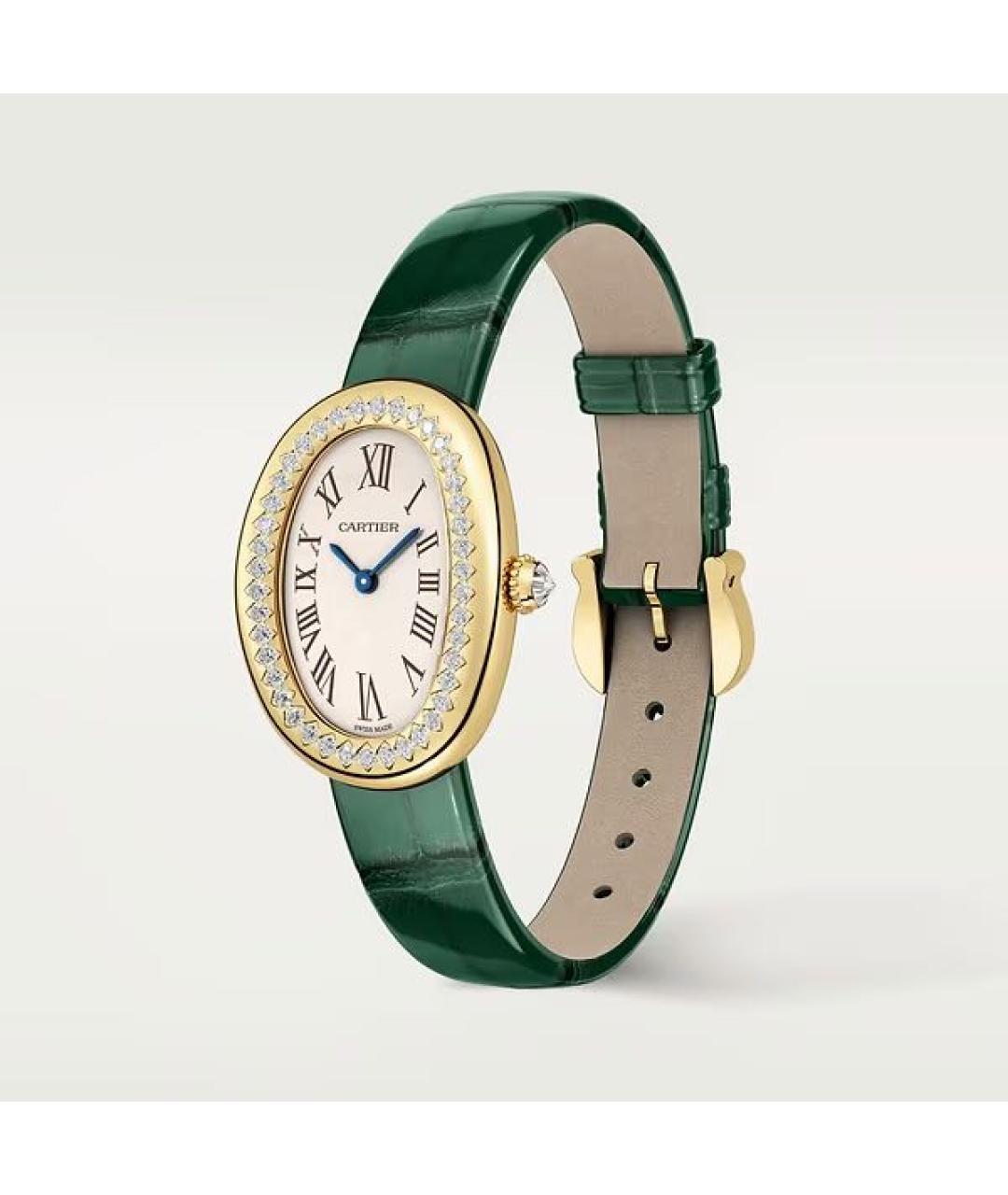 CARTIER Зеленые часы из желтого золота, фото 3