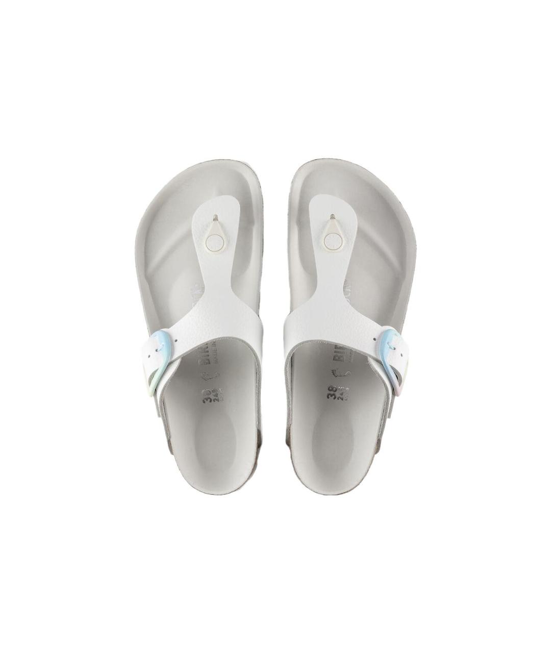 BIRKENSTOCK Белые кожаные шлепанцы, фото 4