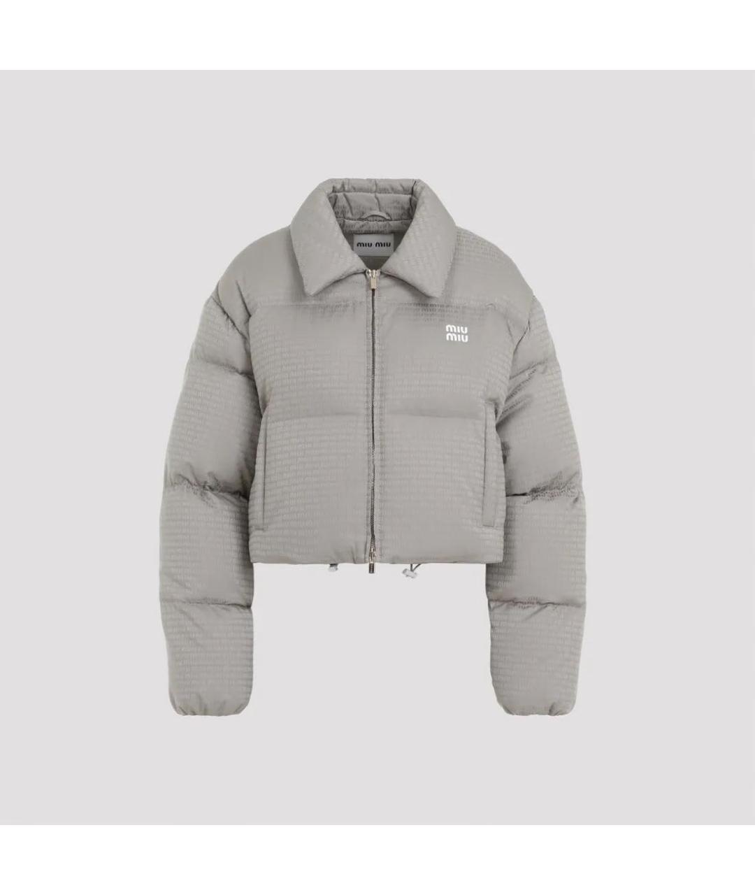 MIU MIU Серый полиэстеровый пуховик, фото 6