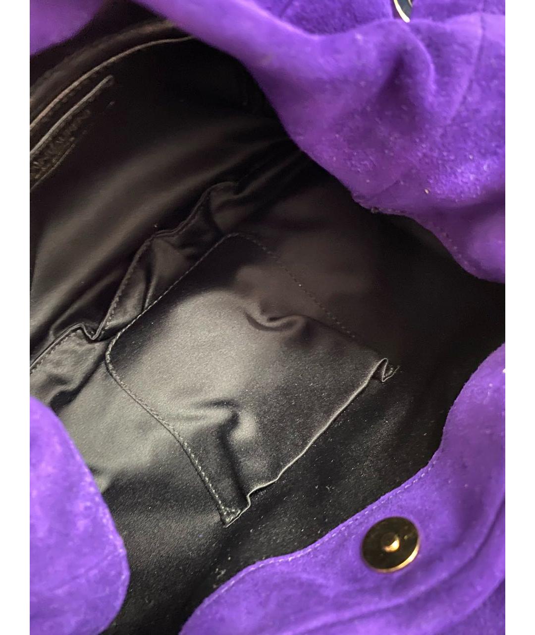 YVES SAINT LAURENT VINTAGE Фиолетовая замшевая сумка через плечо, фото 4