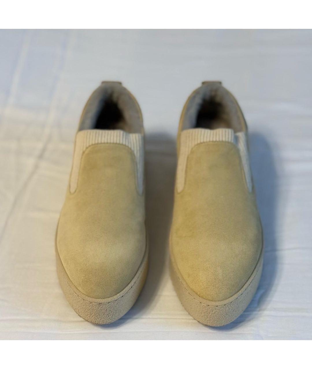 AGNONA Бежевые замшевые лоферы, фото 2