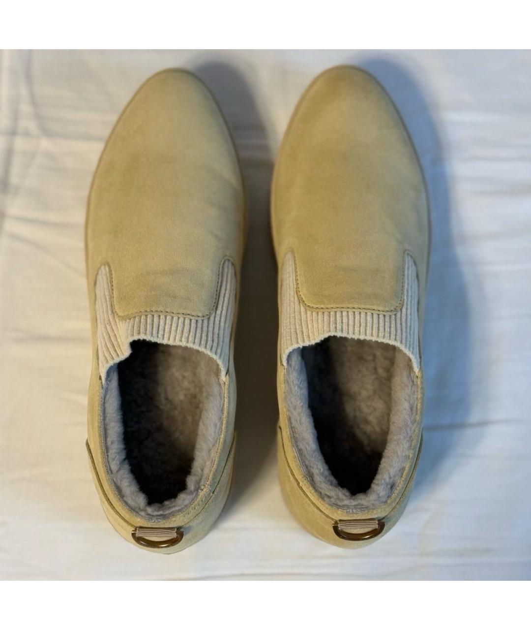 AGNONA Бежевые замшевые лоферы, фото 3