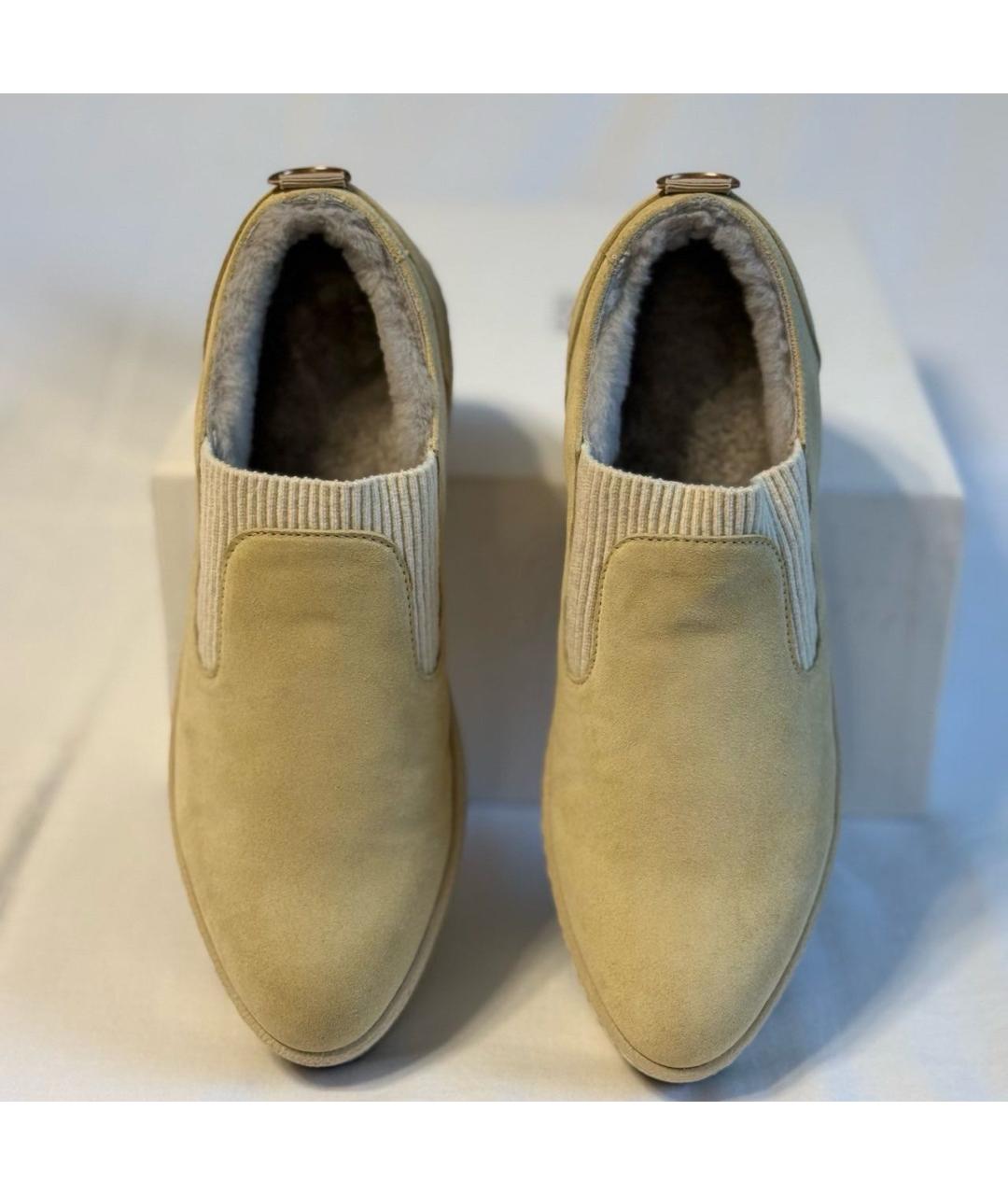 AGNONA Бежевые замшевые лоферы, фото 6