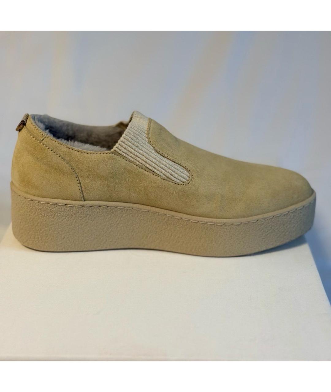 AGNONA Бежевые замшевые лоферы, фото 9