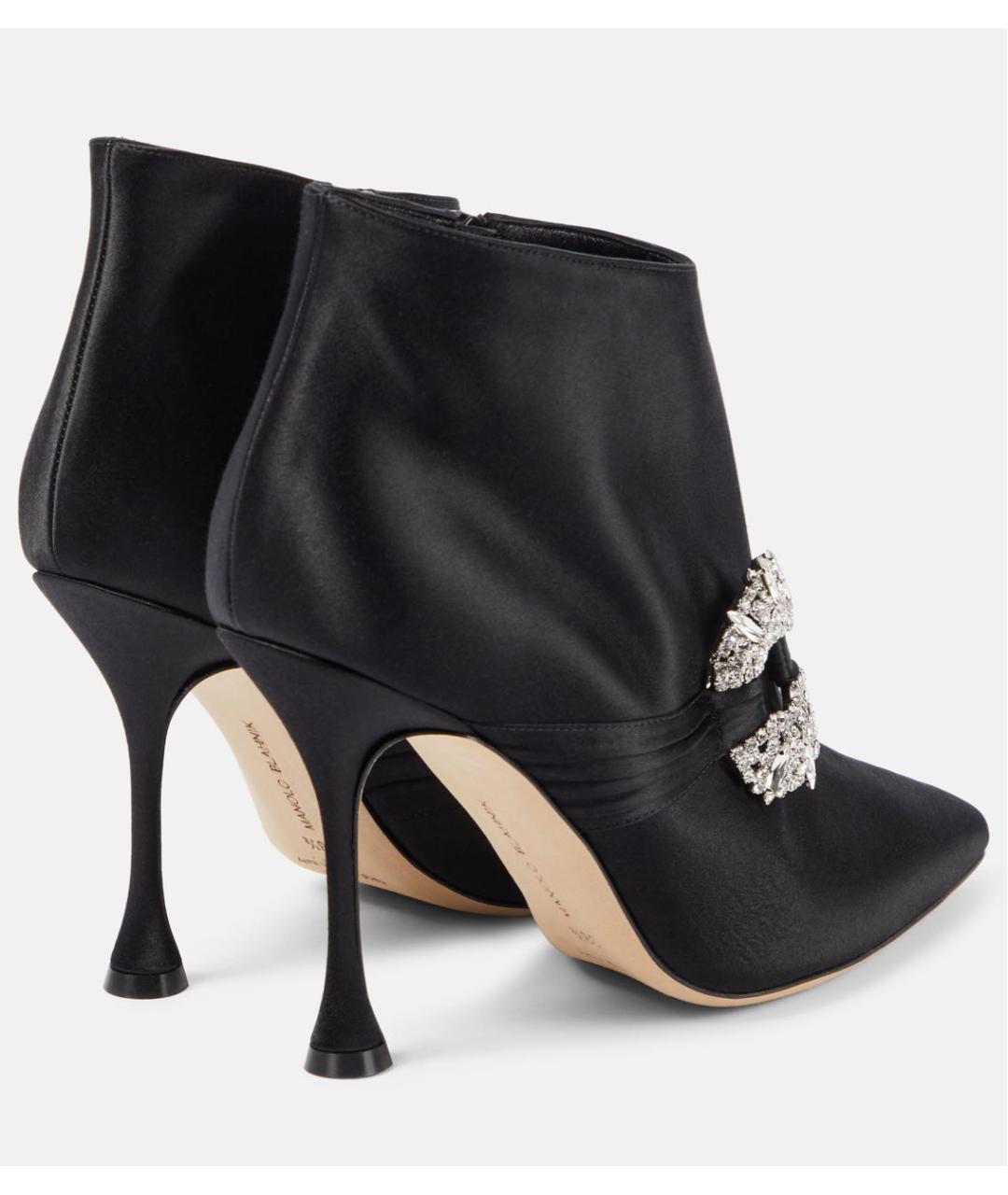 MANOLO BLAHNIK Черные кожаные ботильоны, фото 4