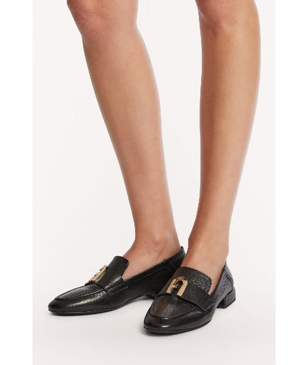 FURLA Черные кожаные лоферы, фото 6