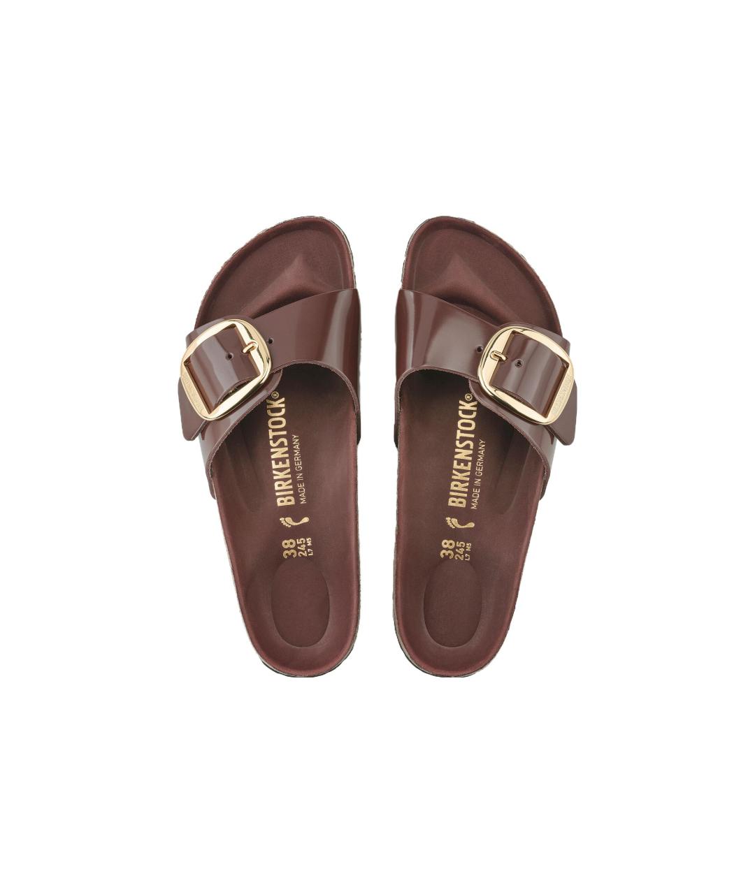 BIRKENSTOCK Коричневые кожаные шлепанцы, фото 4