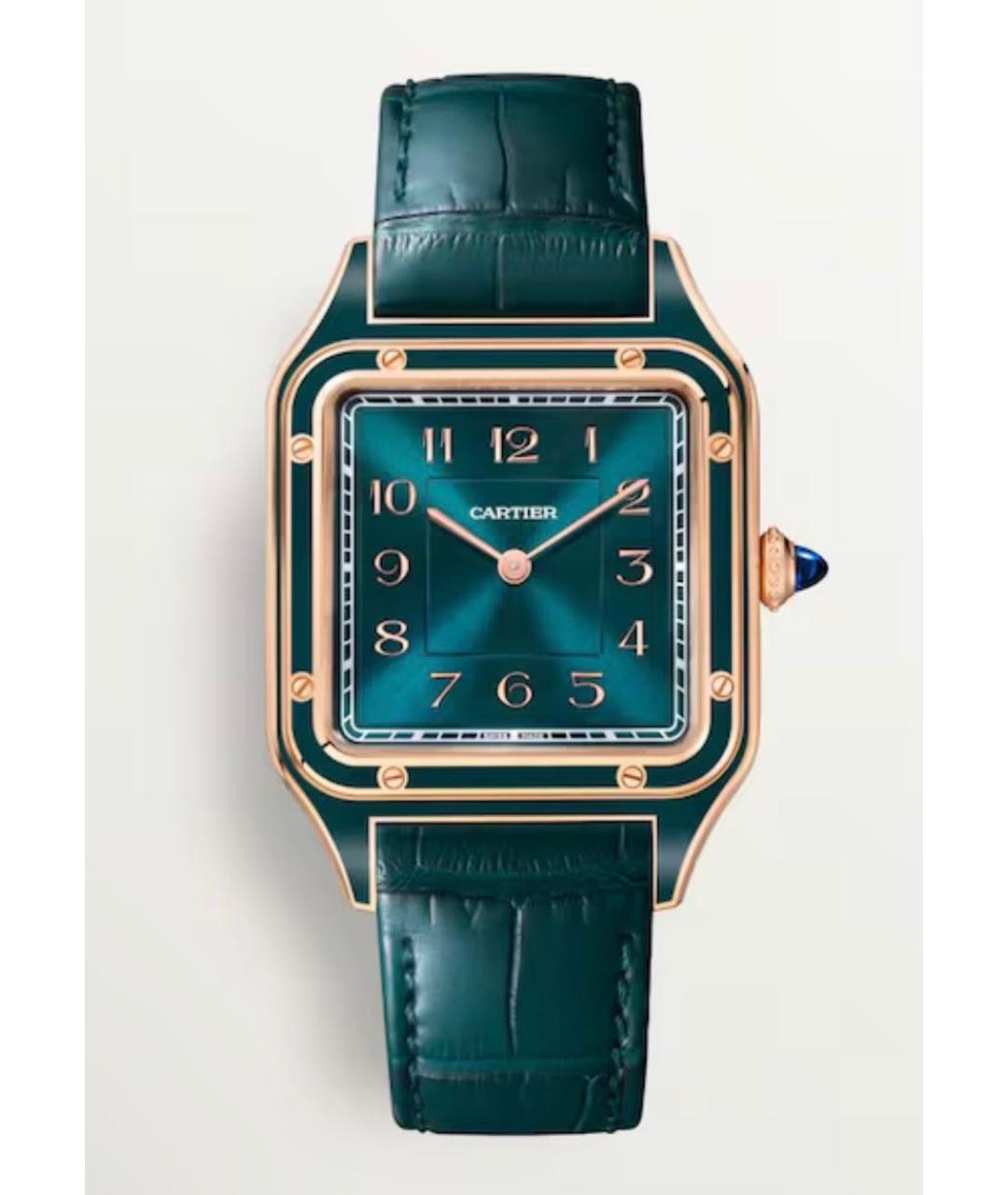 CARTIER Зеленые часы из розового золота, фото 3