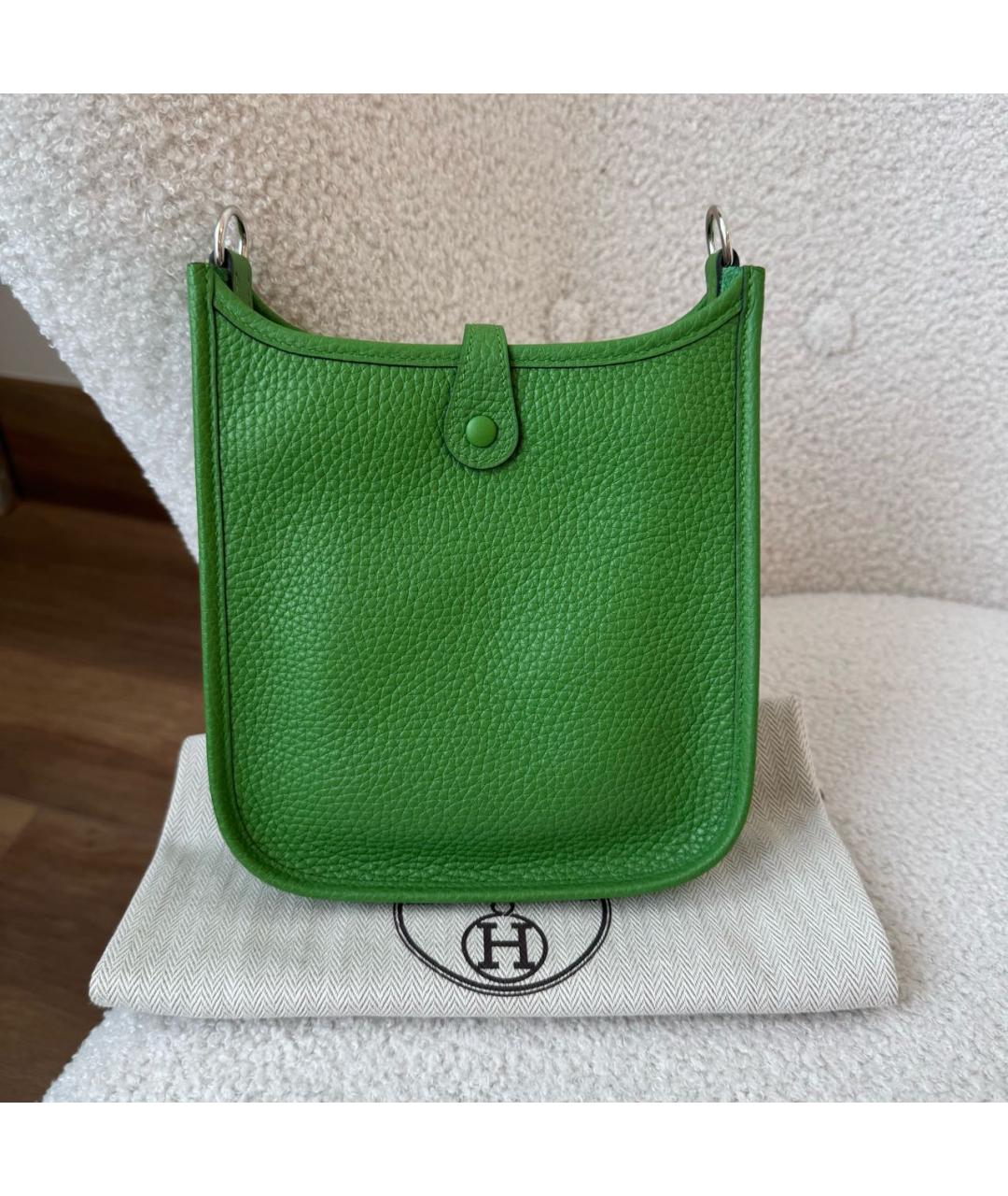 HERMES Зеленая кожаная сумка через плечо, фото 3