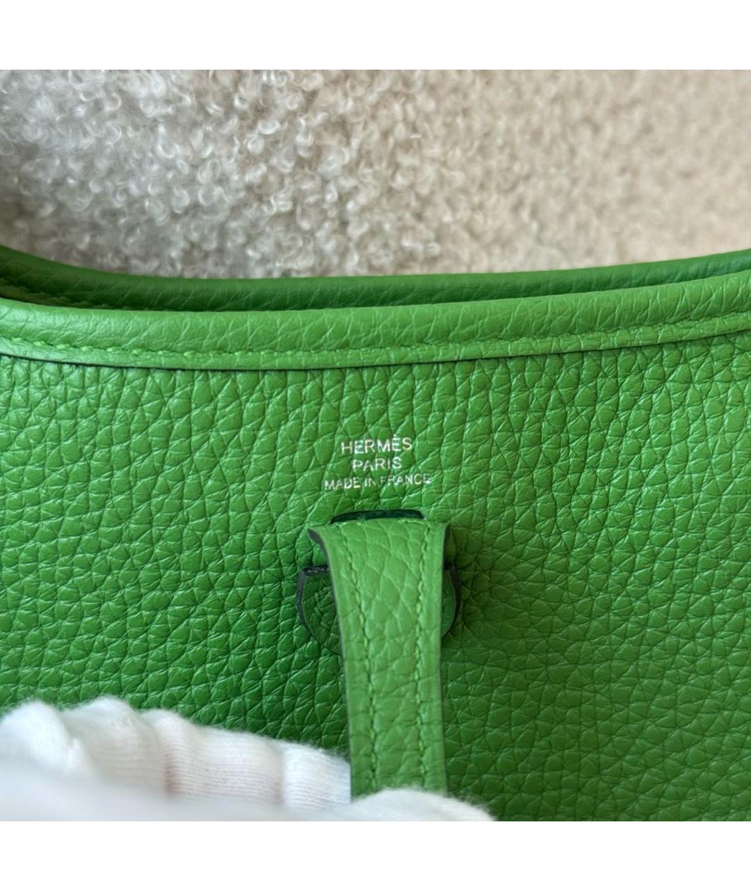 HERMES Зеленая кожаная сумка через плечо, фото 4