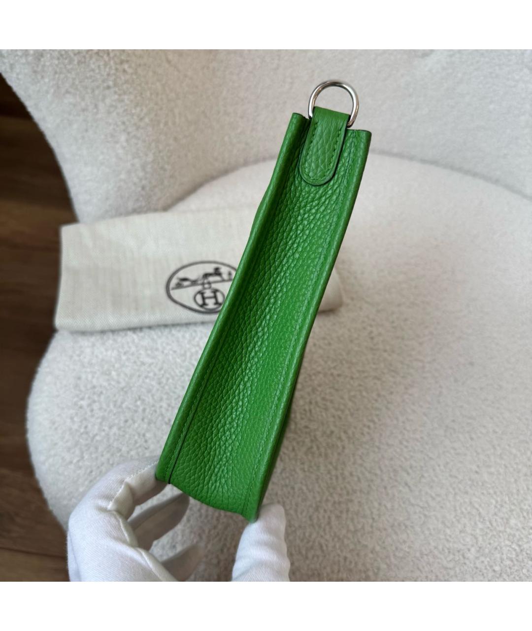 HERMES Зеленая кожаная сумка через плечо, фото 5