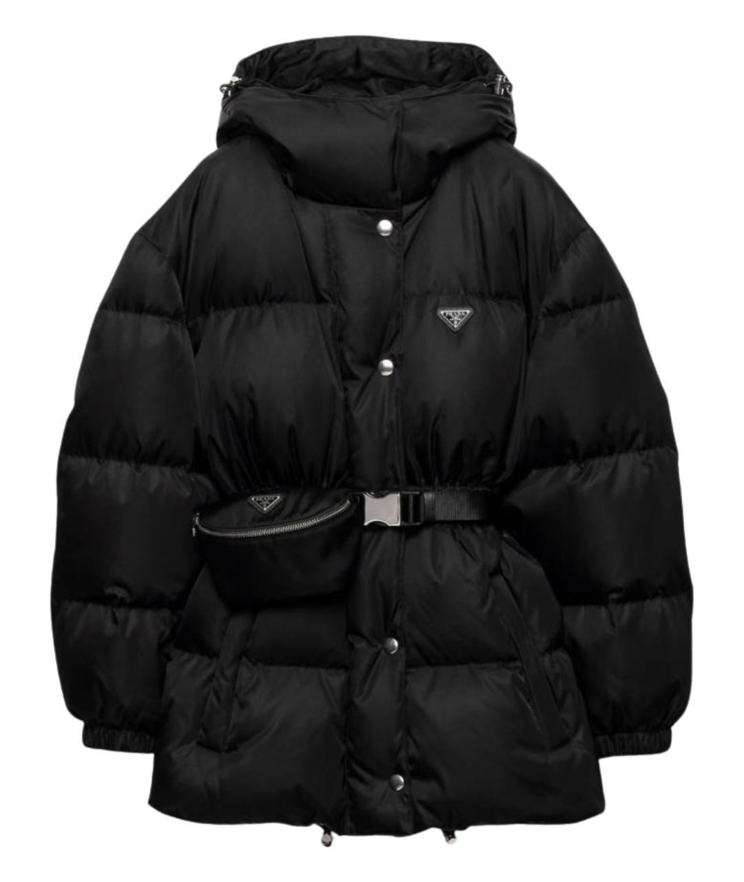 PRADA Черный полиэстеровый пуховик, фото 1