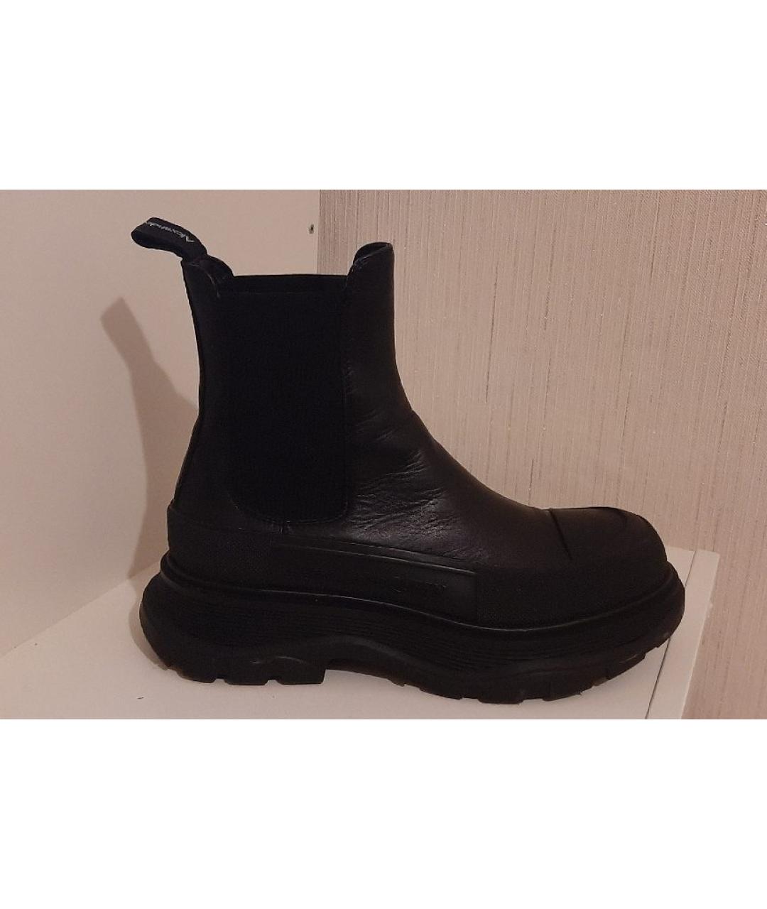 ALEXANDER MCQUEEN Черные кожаные полусапоги, фото 8