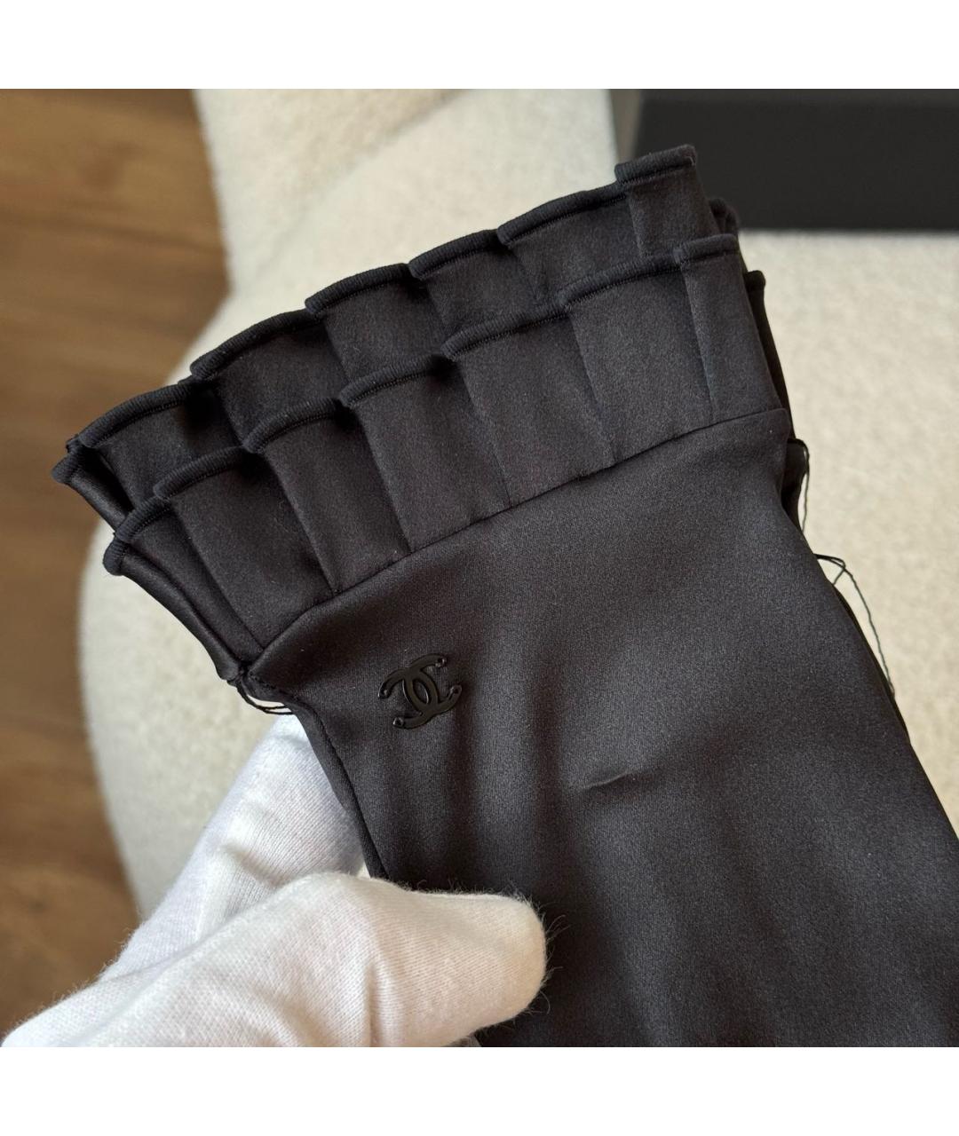 CHANEL Черные шелковые перчатки, фото 4