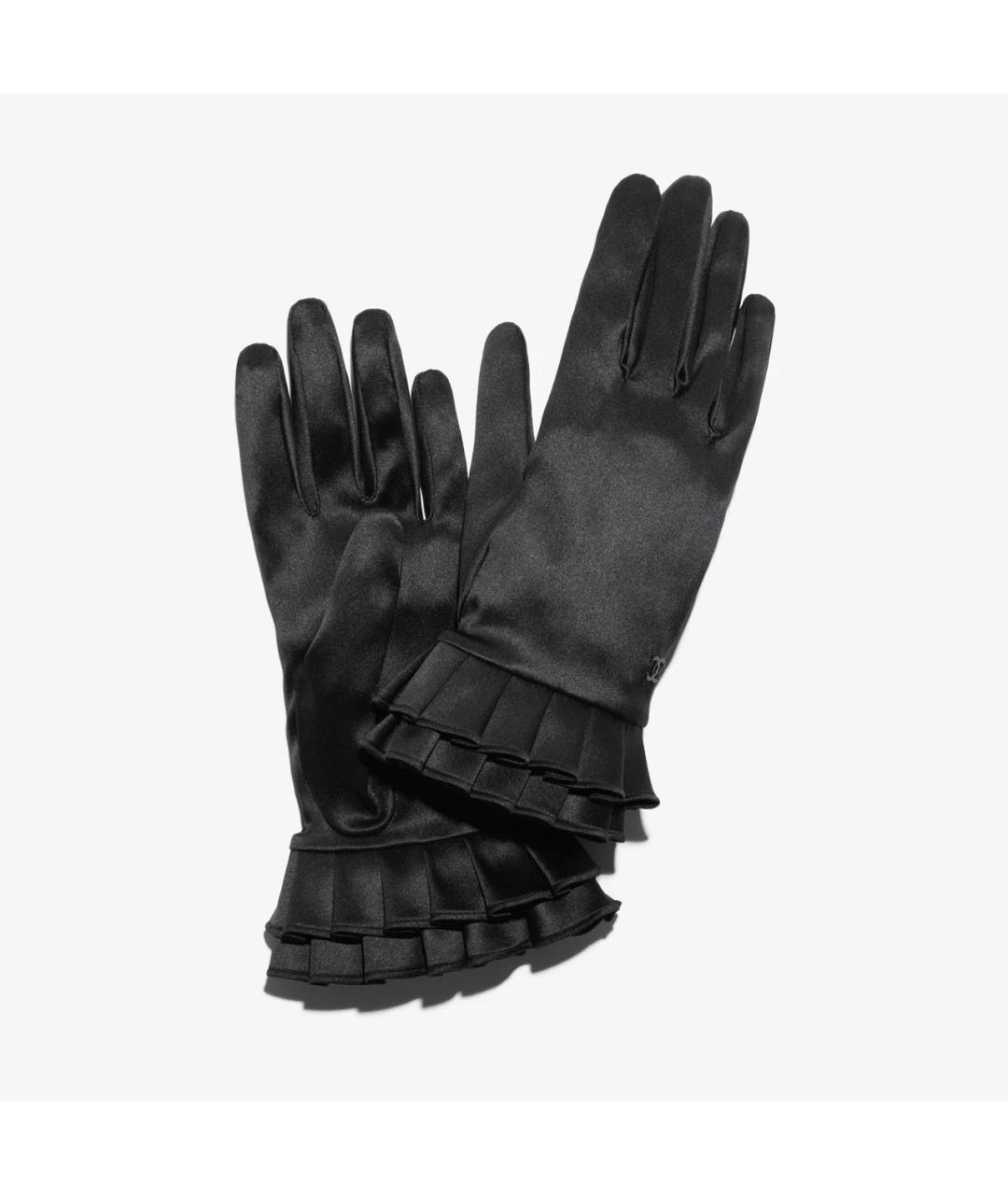 CHANEL Черные шелковые перчатки, фото 7