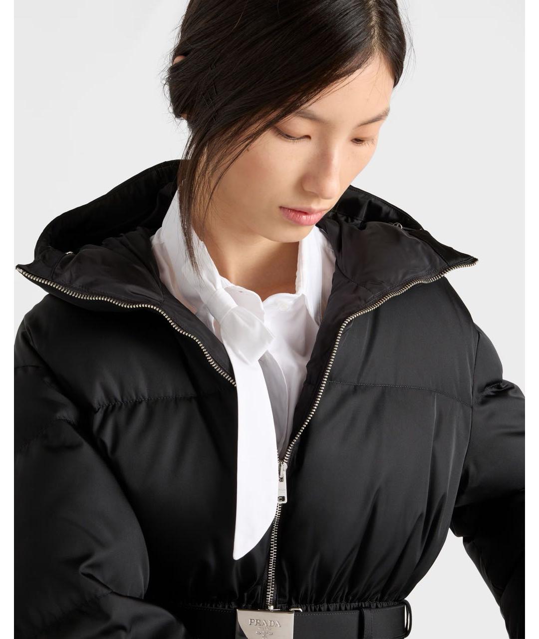 PRADA Черный полиэстеровый пуховик, фото 4