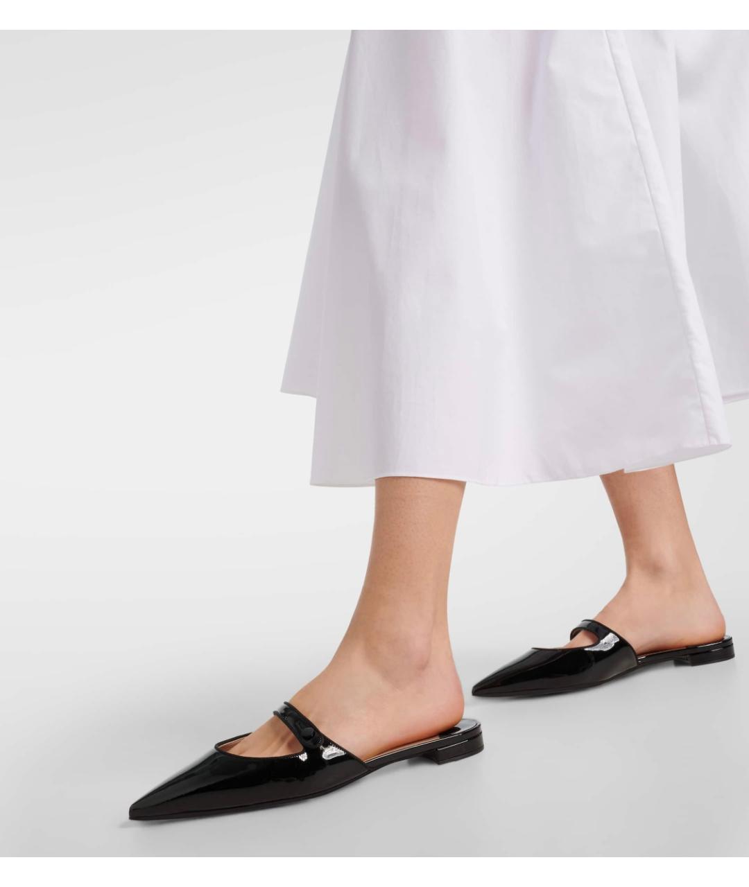 MANOLO BLAHNIK Черные мюли из лакированной кожи, фото 6