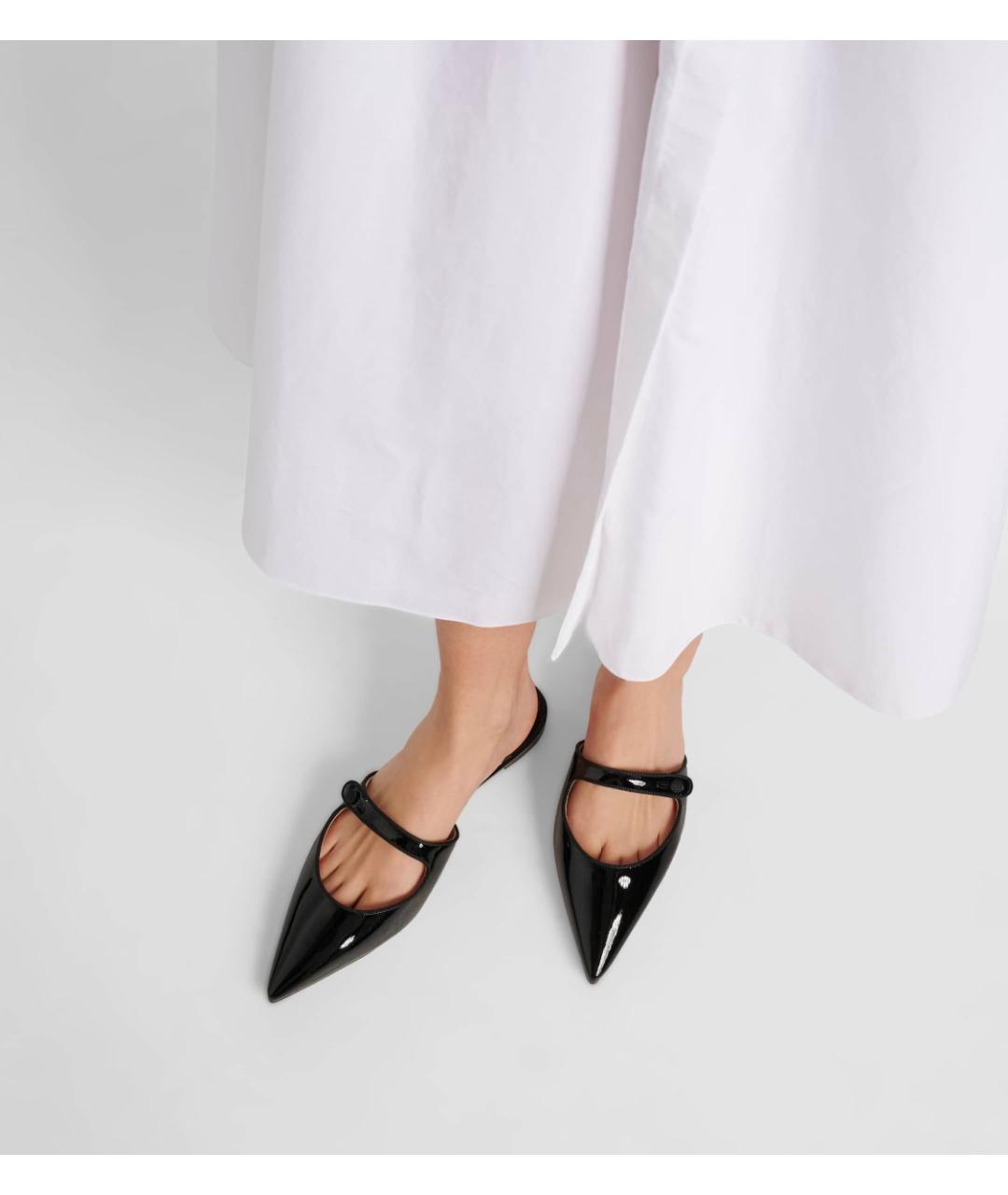 MANOLO BLAHNIK Черные мюли из лакированной кожи, фото 5