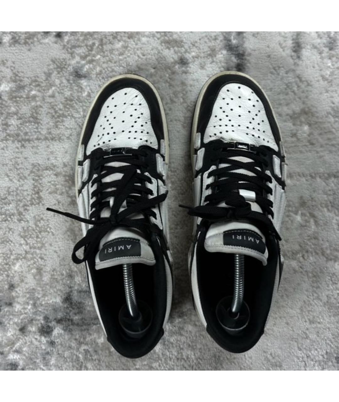 AMIRI Черные кожаные низкие кроссовки / кеды, фото 3