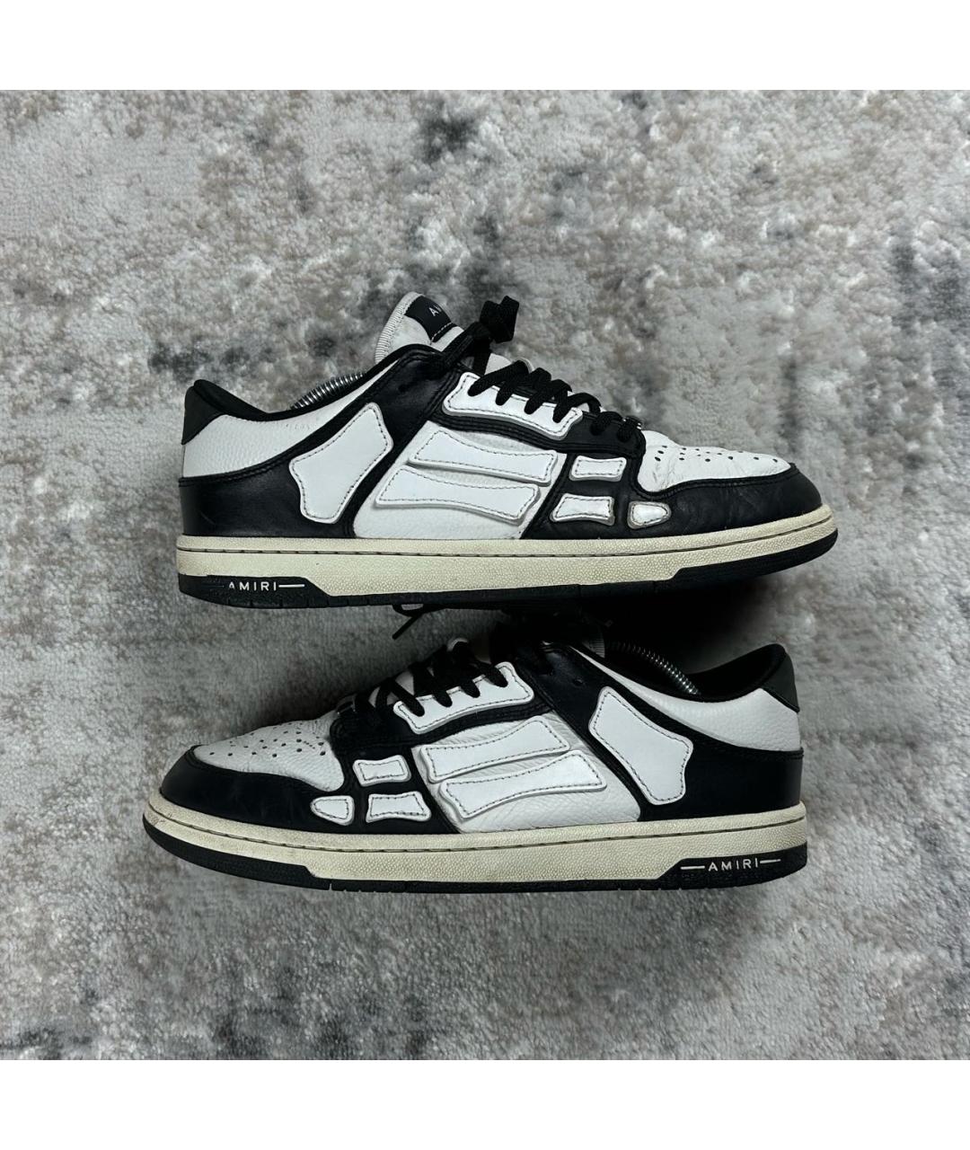 AMIRI Черные кожаные низкие кроссовки / кеды, фото 4