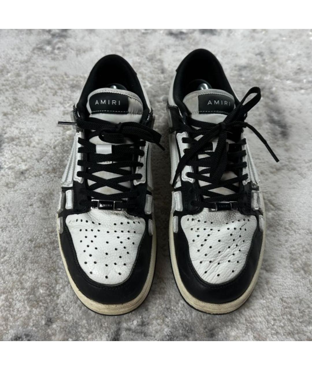 AMIRI Черные кожаные низкие кроссовки / кеды, фото 2