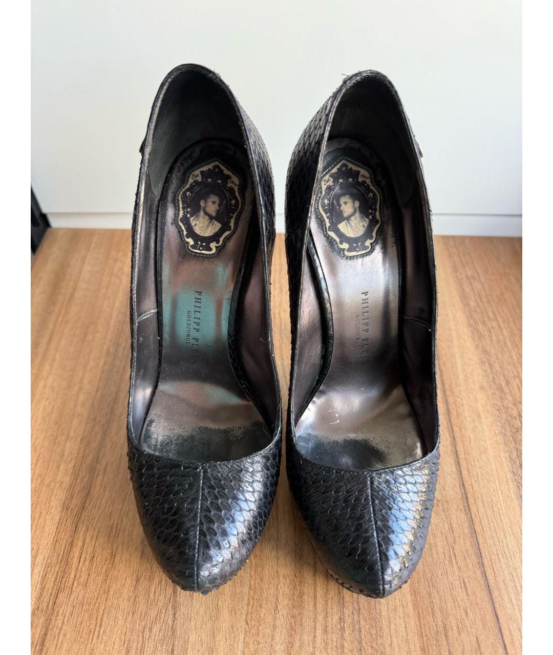 PHILIPP PLEIN Антрацитовые туфли из искусственной кожи, фото 2