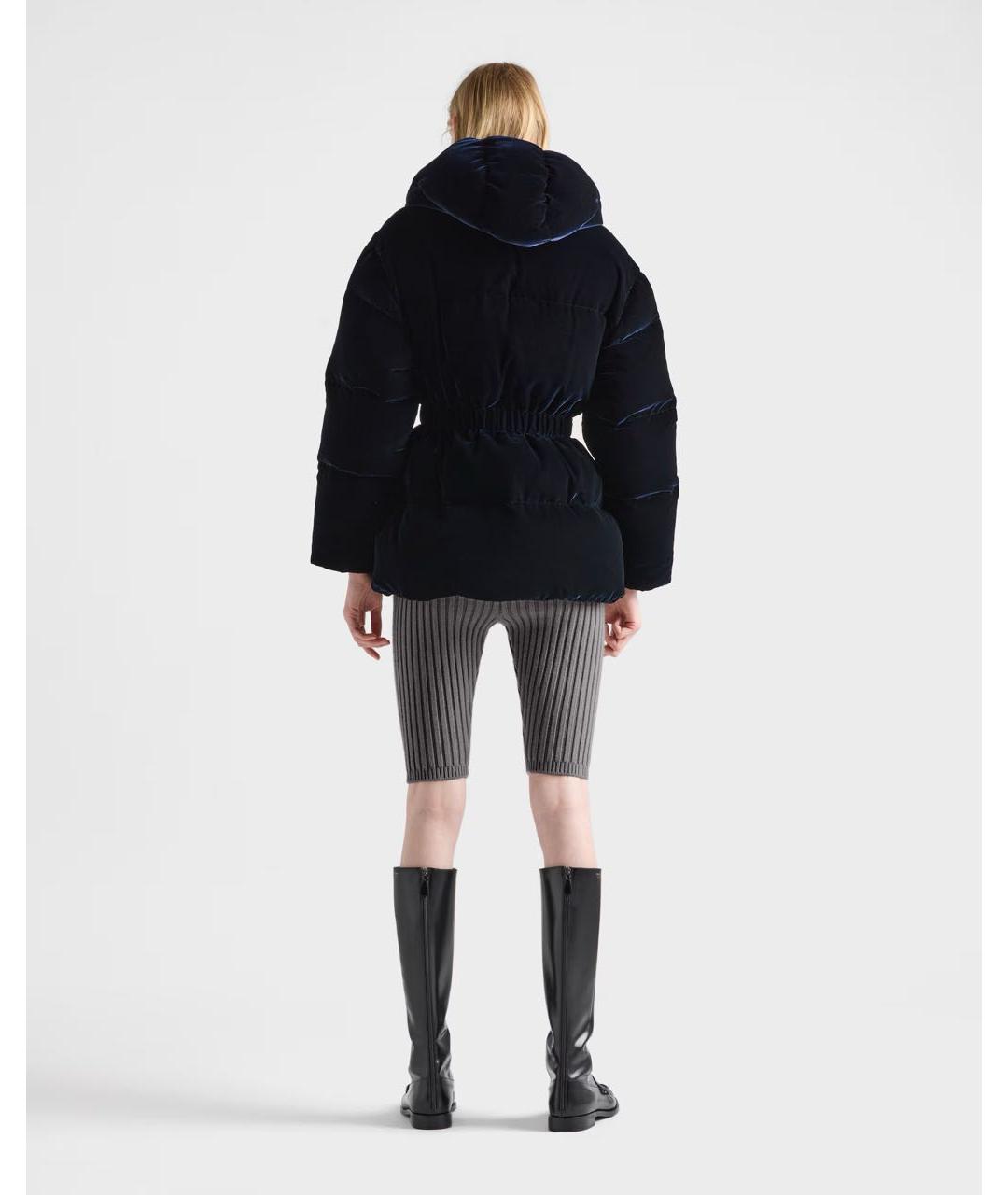 PRADA Темно-синий полиэстеровый пуховик, фото 5