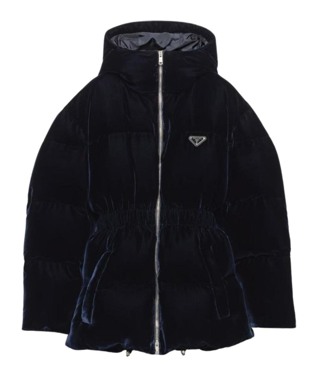 PRADA Темно-синий полиэстеровый пуховик, фото 1