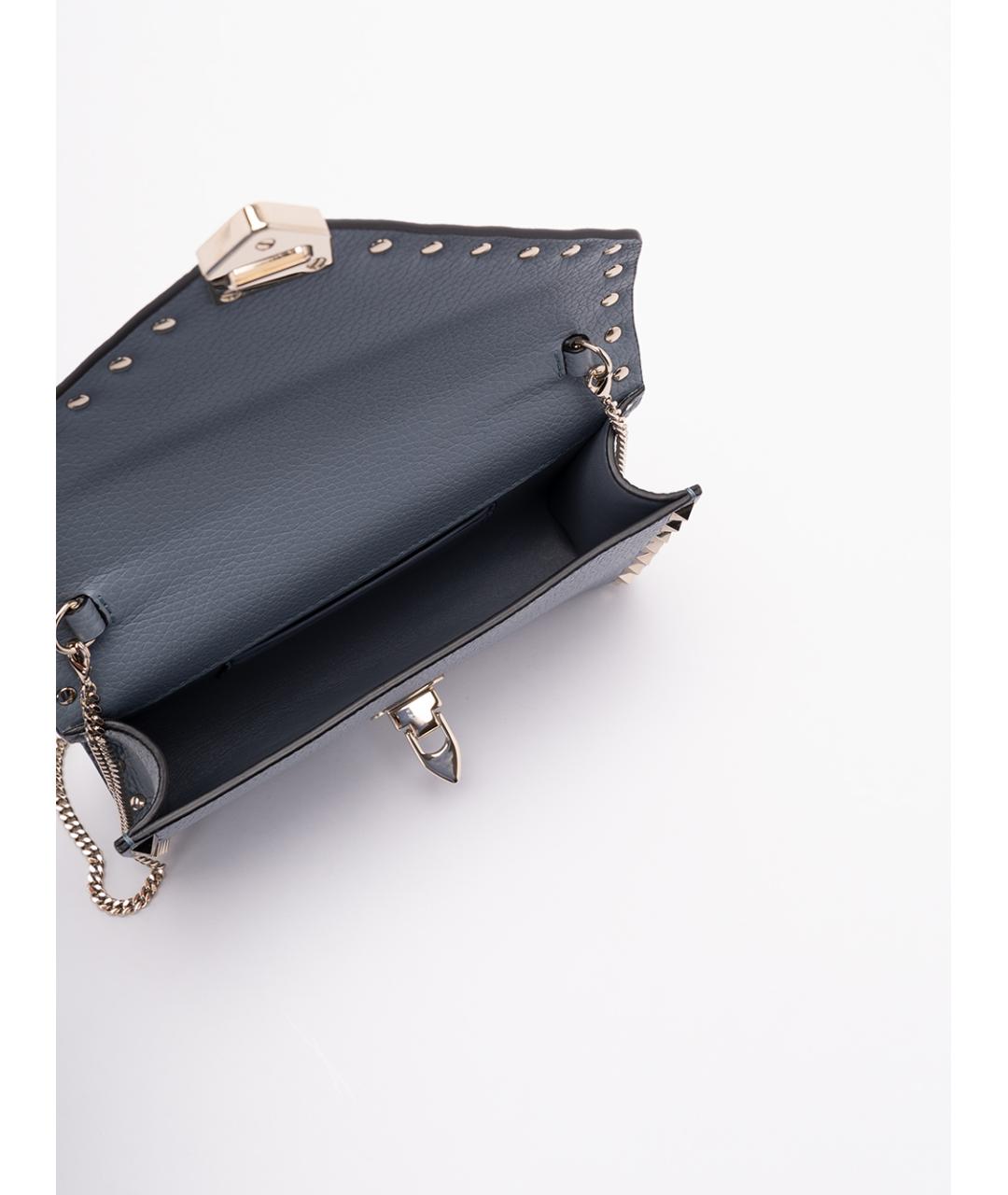 VALENTINO Серая кожаная сумка через плечо, фото 5