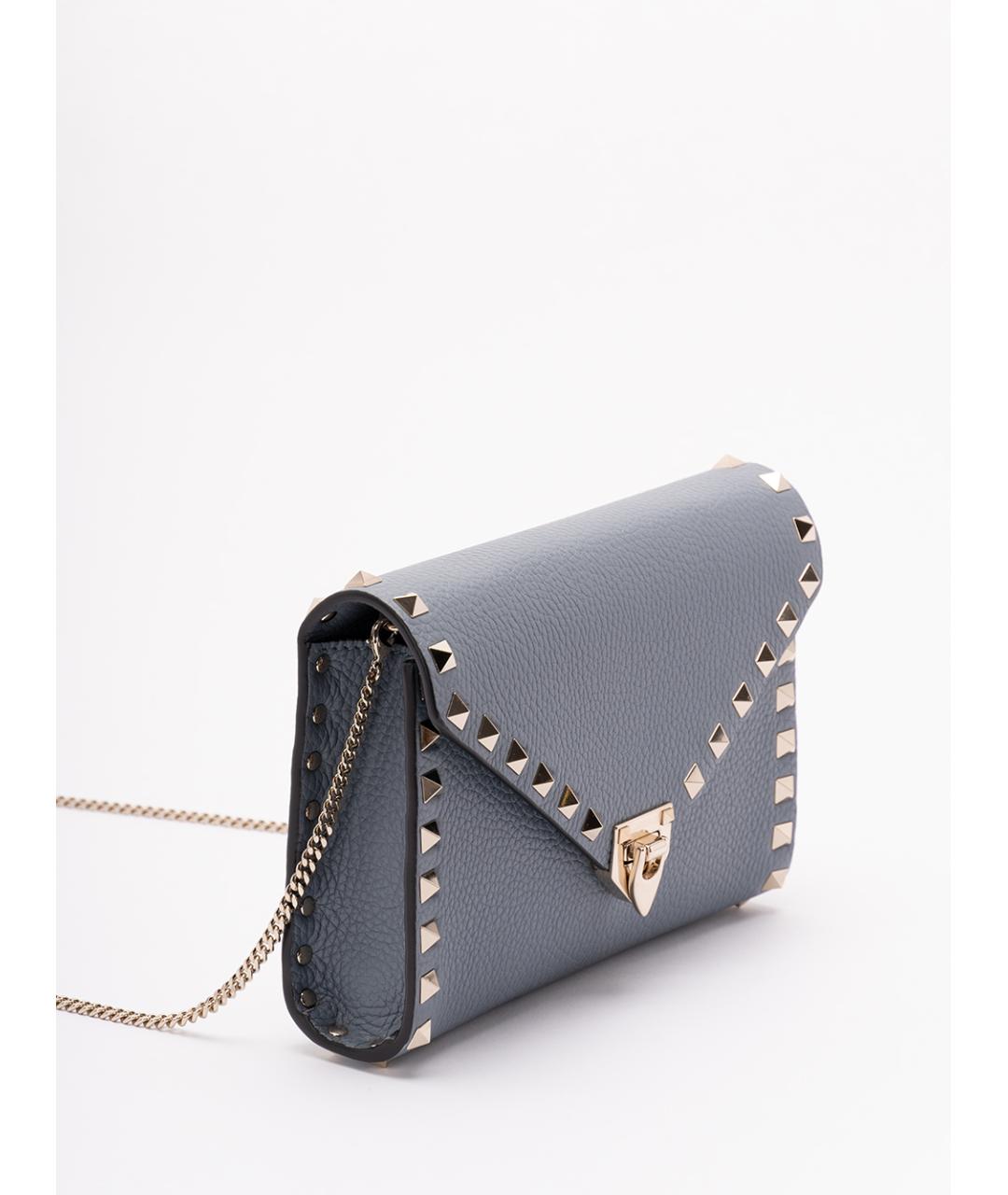 VALENTINO Серая кожаная сумка через плечо, фото 3