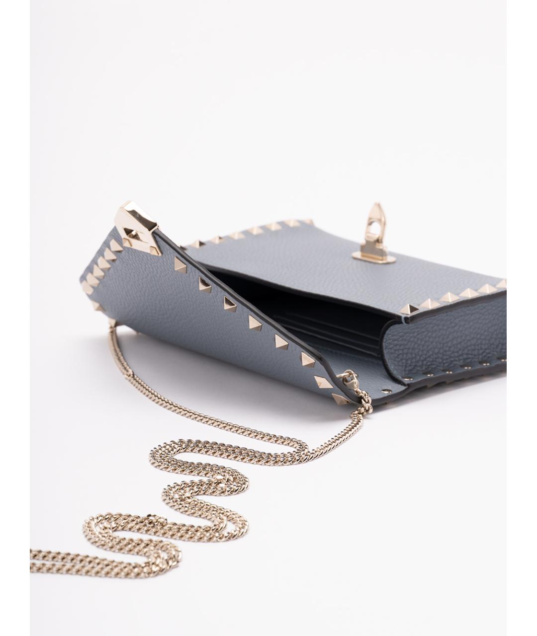 VALENTINO Серая кожаная сумка через плечо, фото 4